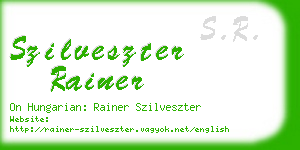 szilveszter rainer business card